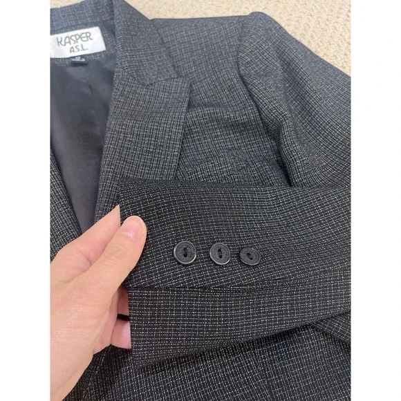 Kasper Black Tailored Blazer Professional Suit Jacket - Picture 6 of 16